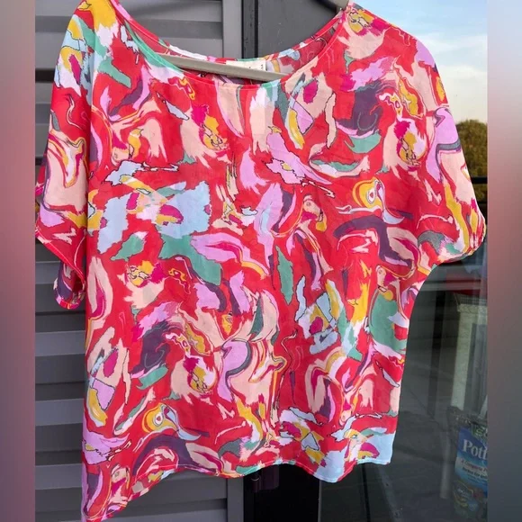 Sheer Perfection! SHALOM (VGUC, No Size) Diaphanous, Colorful "Cover-Up” - Picture 4 of 6